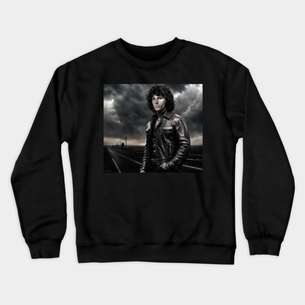 Jim Morrison Riders on the Storm Crewneck Sweatshirt by IconsPopArt